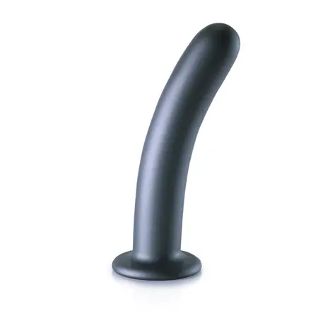 Ouch! Glatki silikonski 17 cm intimni model sa usisnom čašicom, metalik plava