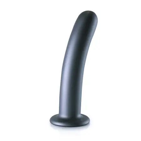Ouch! Glatki silikonski 17 cm intimni model sa usisnom čašicom, metalik plava