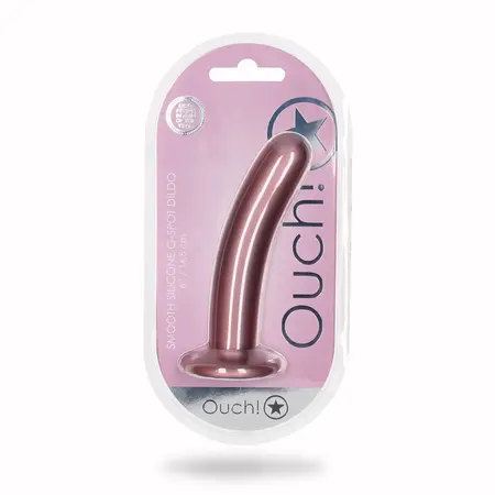 Ouch! Glatki silikonski intimni oblik 14.5 cm metalik ljubičasti model