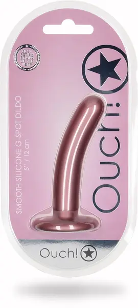 Ouch! Smooth Silicone Intimate Device 12 cm Metallic with Suction Cup