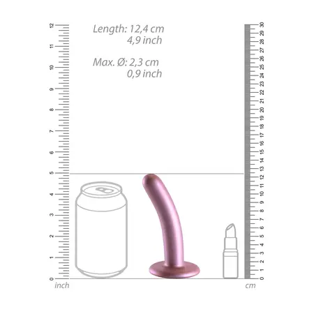Ouch! Smooth Silicone Intimate Device 12 cm Metallic with Suction Cup