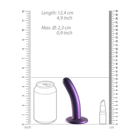 Ouch! Smooth Silicone Intimate Model with Suction Cup 12 cm Metallic