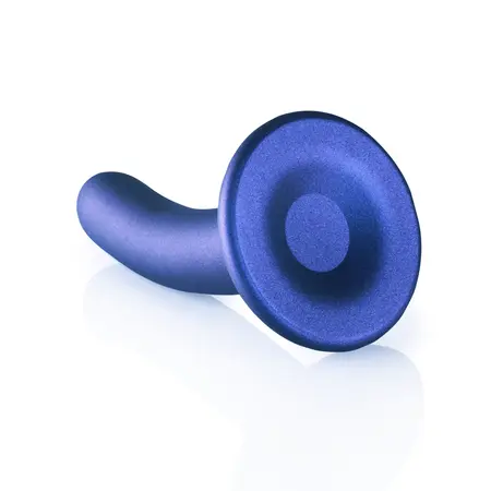 Ouch! Glatki silikonski intimni model 12 cm metalik usisna podloga