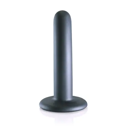 Ouch! Glatki silikonski intimni model 12 cm metalik sa usisnom čašicom