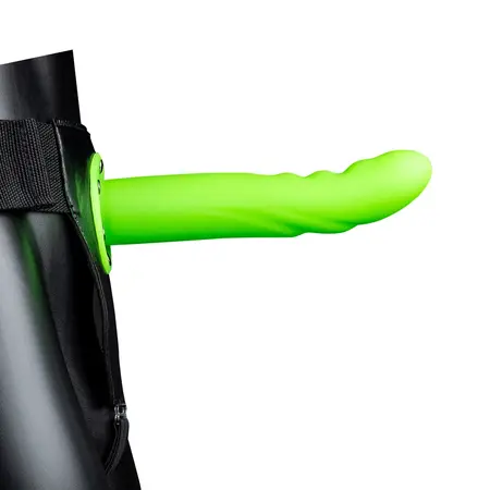 Ouch! Zakrivljeni šuplji strap-on koji svetli u mraku podesivi 20 cm