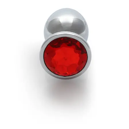 Ouch! Aluminijumski intimni gem čep Medium - Srebrni sa kristalnim akcentom