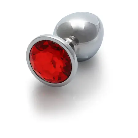 Ouch! Aluminijumski intimni gem čep Medium - Srebrni sa kristalnim akcentom