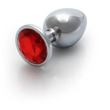 Ouch! Aluminijumski intimni gem čep Medium - Srebrni sa kristalnim akcentom