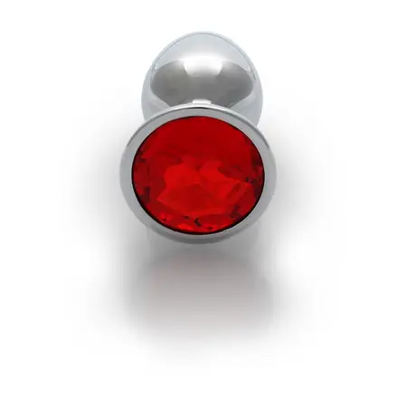 Ouch! Aluminijumski intimni čep Small - Srebrni, okrugla gem baza