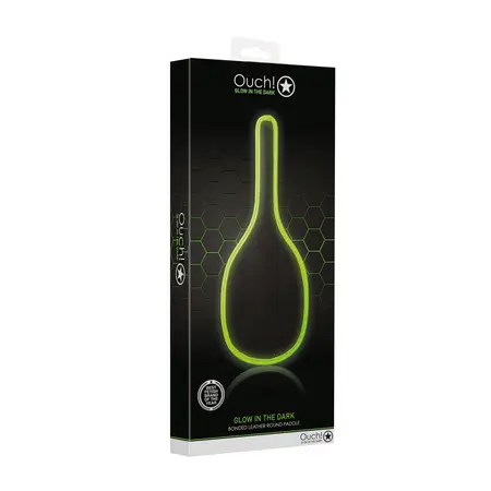 Ouch! Round Paddle Glow-In-The-Dark - Luminous Bondage Accessory