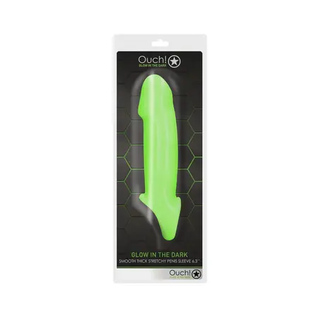 Ouch! Glow in the Dark Flexible Sheath - Thick, Stretchy, Luminous Green