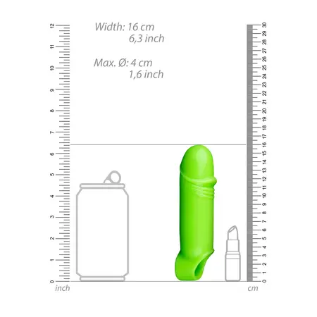 Ouch! Glow in the Dark Flexible Sheath - Thick, Stretchy, Luminous Green