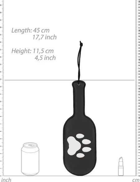 XR Brands Master Series Puppy Paw Paddle Black Flexible Design 32cm