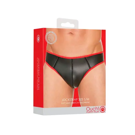 Ouch! Neoprenski jockstrap S/M - Podesivi struk, crni