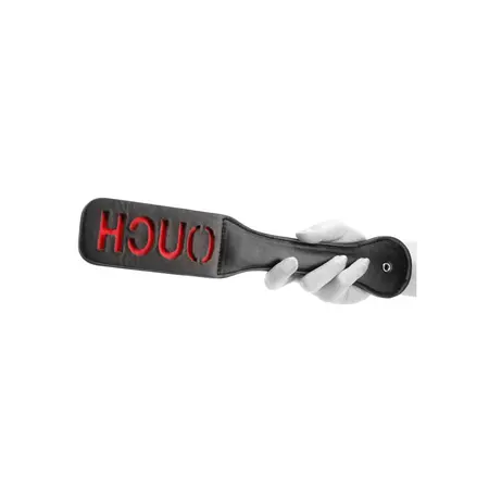 OUCH Bonded Leather Paddle - Ušiveni alat za udaranje, crni