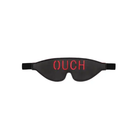 OUCH Bonded Leather povez za oči - Crvena slova, podesiva traka