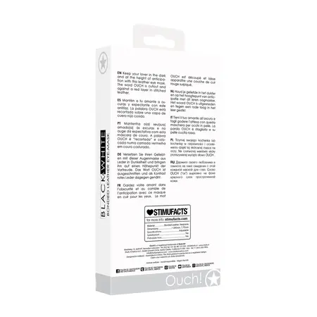 OUCH Bonded Leather povez za oči - Crvena slova, podesiva traka