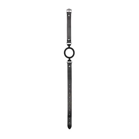 Master Series Silikonski podesivi restriktivni prstenasti gag crni 4cm