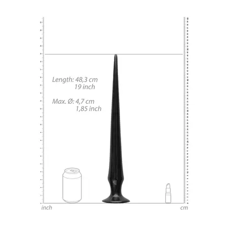 TOYJOY Ass Spike 50 cm, fleksibilni intimni silikonski model, Crna