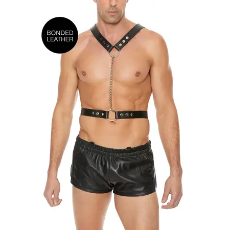 Twisted Bit Bonded Leather Adjustable Body Harness One Size