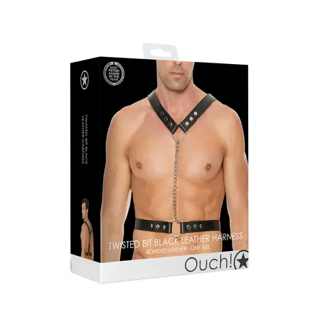 Twisted Bit Bonded Leather Adjustable Body Harness One Size