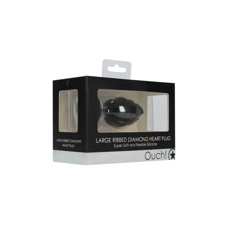 Sinner Gear Rebrasti Dijamantski Srce Plug Large - Silikon, Dekorativna Baza