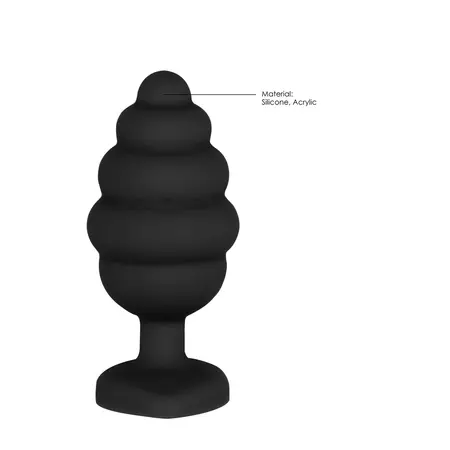 Sinner Gear Rebrasti Dijamantski Srce Plug Large - Silikon, Dekorativna Baza