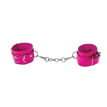 Ouch! Adjustable Faux Fur Leather Cuffs - Wrist & Ankle, Black