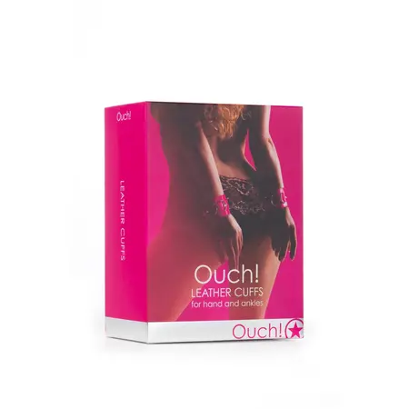 Ouch! Adjustable Faux Fur Leather Cuffs - Wrist & Ankle, Black