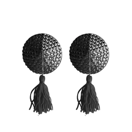Ouch! Round Adhesive Decorative Tassels - Black, Self-Adhesive Pair