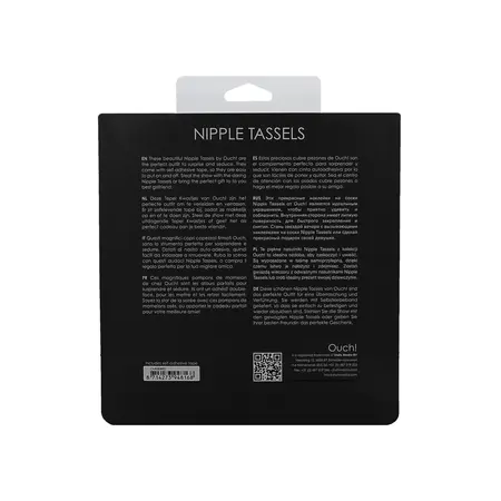 Ouch! Round Adhesive Decorative Tassels - Black, Self-Adhesive Pair