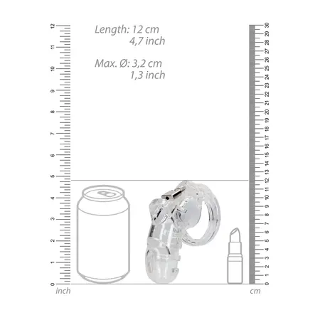 Man|Cage Model 26 Sistem Čednosti 11.5 cm Transparentni Polikarbonat