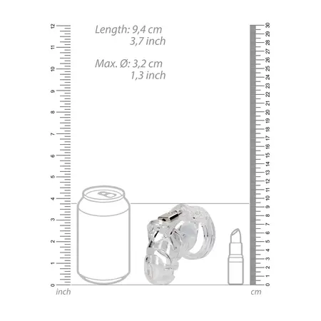 Man|Cage Model 25 Uređaj za Intimnu Kontrolu 9 cm Transparentni Polikarbonat