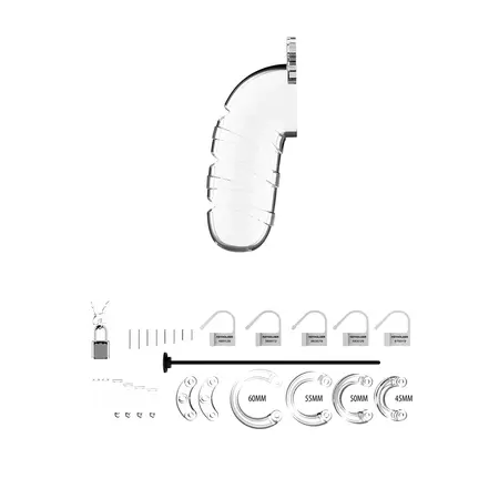 Shots Model 17 Silicone Chastity Cage with Urethral Insert 14 cm Black