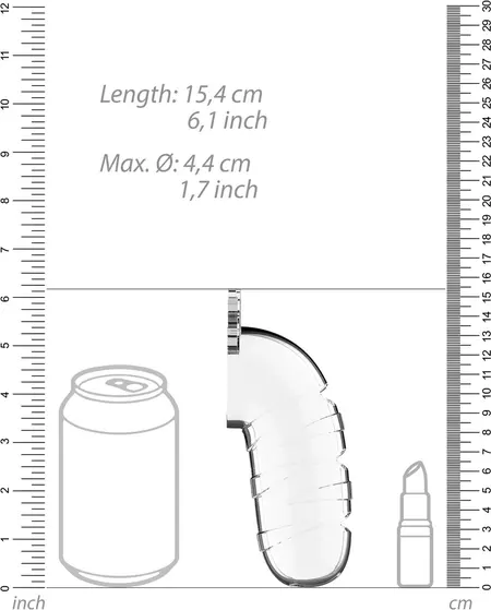 Shots Model 17 Silicone Chastity Cage with Urethral Insert 14 cm Black