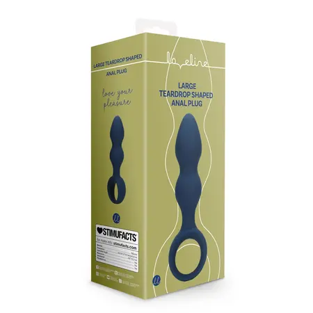 Loveline Teardrop Anal Plug Large Baltic Blue Silicone Model