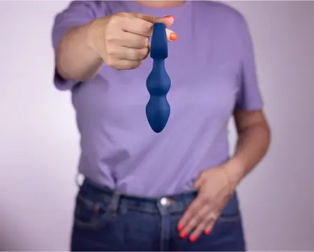 Loveline Teardrop Anal Plug Large Baltic Blue Silicone Model