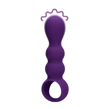 Loveline Teardrop model intimni vibrirajući čep, providno ljubičasti silikon