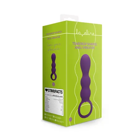 Loveline Teardrop model intimni vibrirajući čep, providno ljubičasti silikon