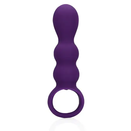 Loveline Teardrop model intimni vibrirajući čep, providno ljubičasti silikon