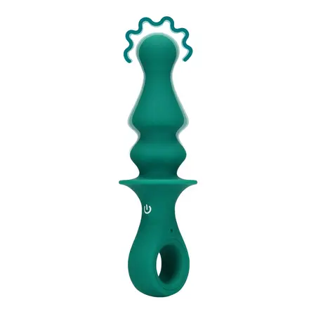Loveline Peacock Plume analni vibrirajući uređaj, kompaktni silikonski model