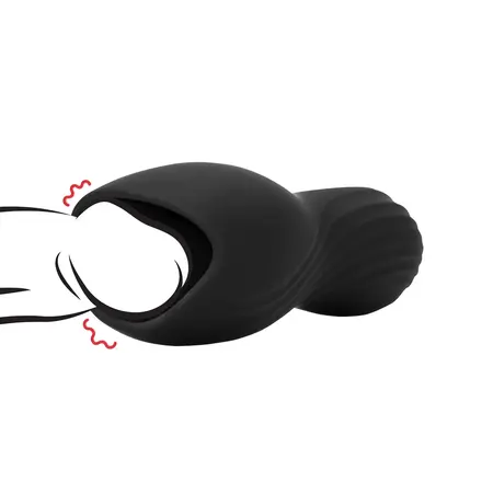Loveline vibrirajući stimulacioni rukav crni, ergonomski teksturirani model