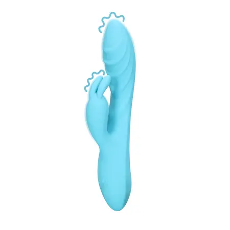 Loveline rebrasti ultra meki silikonski zeko vibrator glacijalno plavi