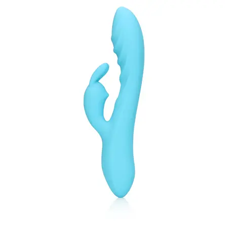 Loveline rebrasti ultra meki silikonski zeko vibrator glacijalno plavi
