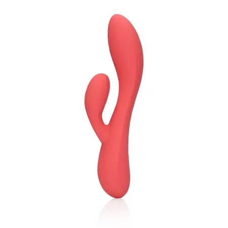 Loveline glatki ultra meki silikonski dual-action vibrator roze 21 cm