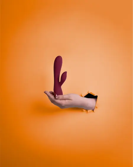 Loveline glatki silikonski Rabbit model intimni sistem Tamna trešnja