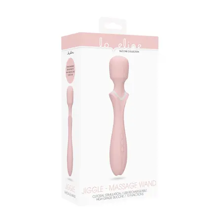 Jiggle Rechargeable Massage Wand, Waterproof, Flexible Silicone, 10 Modes