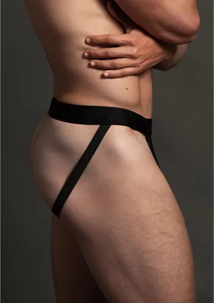 Male Power čipkani jock L/XL - Prozirna čipka intimni sistem podrške