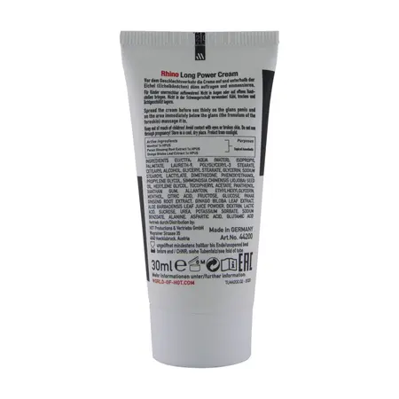 HOT Rhino Long Power Krema 30 ml - Formula za Podršku Vitalnosti za Muškarce
