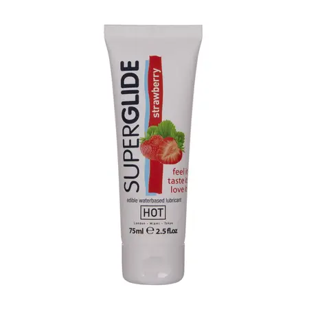 HOT Superglide Jestivi Gel na Vodenoj Bazi Jagoda 75ml - Aromatizovana Formula